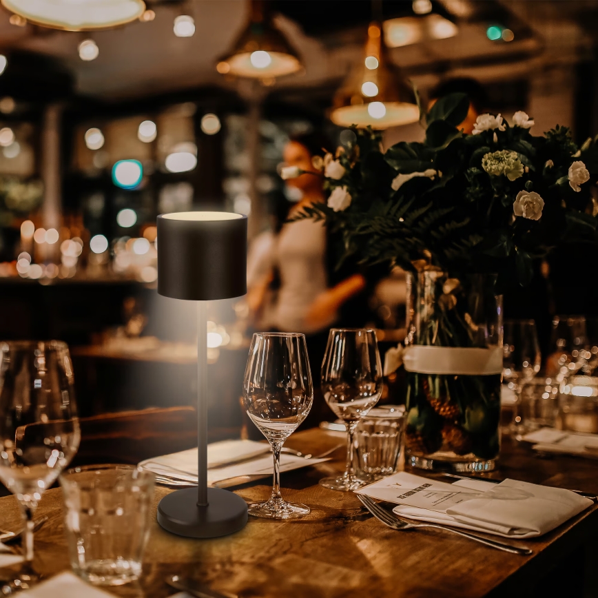 Briloner 7521015 - SIGO LED Dimmable Outdoor Rechargeable Table Lamp, LED 2.5W/5V, IP44, 2600 mAh, Black