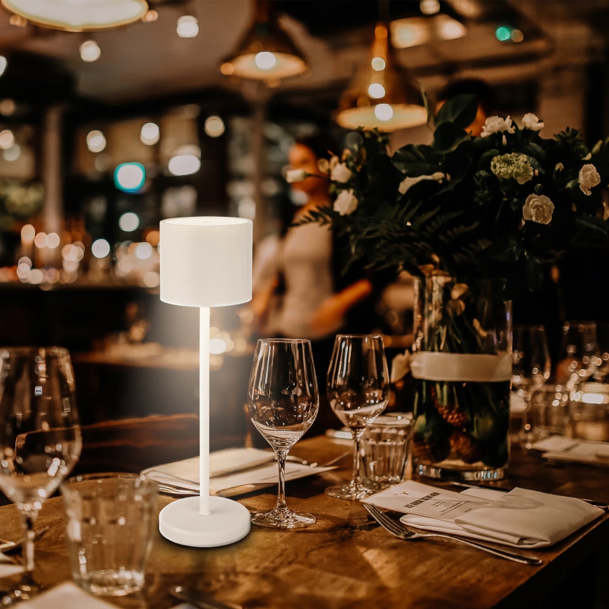 Briloner 7521016 - SIGO LED dimmable rechargeable outdoor table lamp LED/2,5W/5V IP44 2600 mAh white