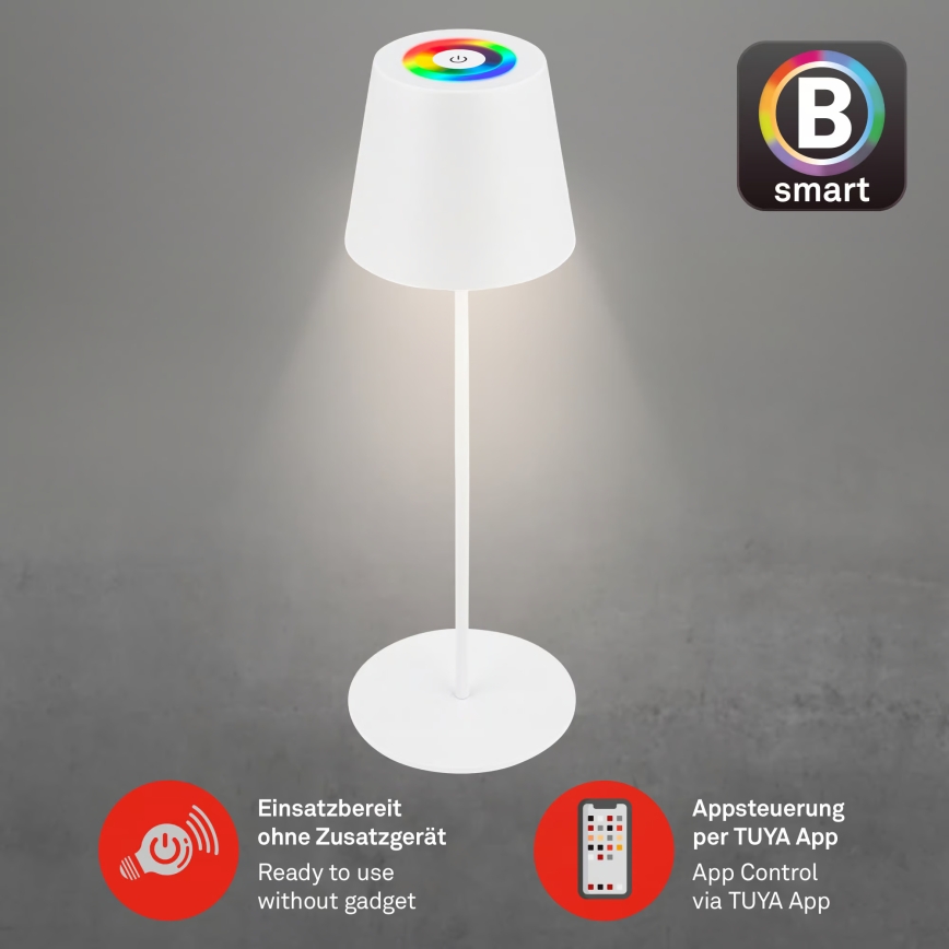 Briloner 7559016 - LED RGB Dimmable Rechargeable Outdoor Table Lamp COLORIS LED/3.5W/5V IP44 2000 mAh Wi-Fi Tuya