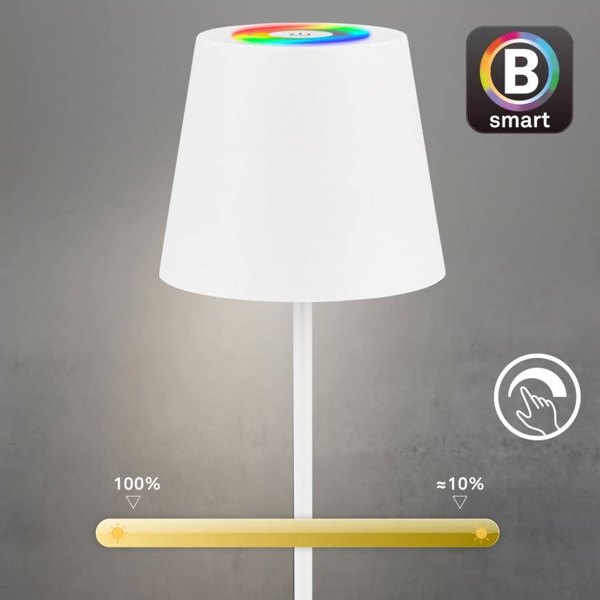 Briloner 7559016 - LED RGB Dimmable Rechargeable Outdoor Table Lamp COLORIS LED/3.5W/5V IP44 2000 mAh Wi-Fi Tuya