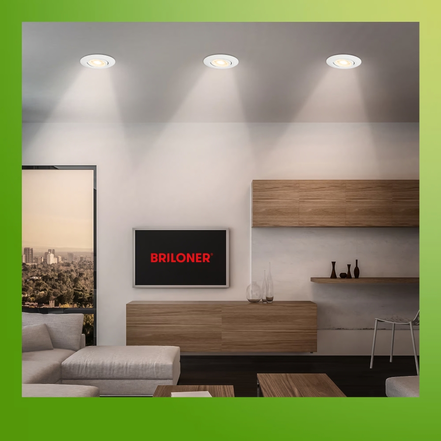 Briloner 7586036 - Set of 3 KLIRA bathroom recessed LED downlights, 4.9W/230V, 2500/3000/4000K, IP23, white