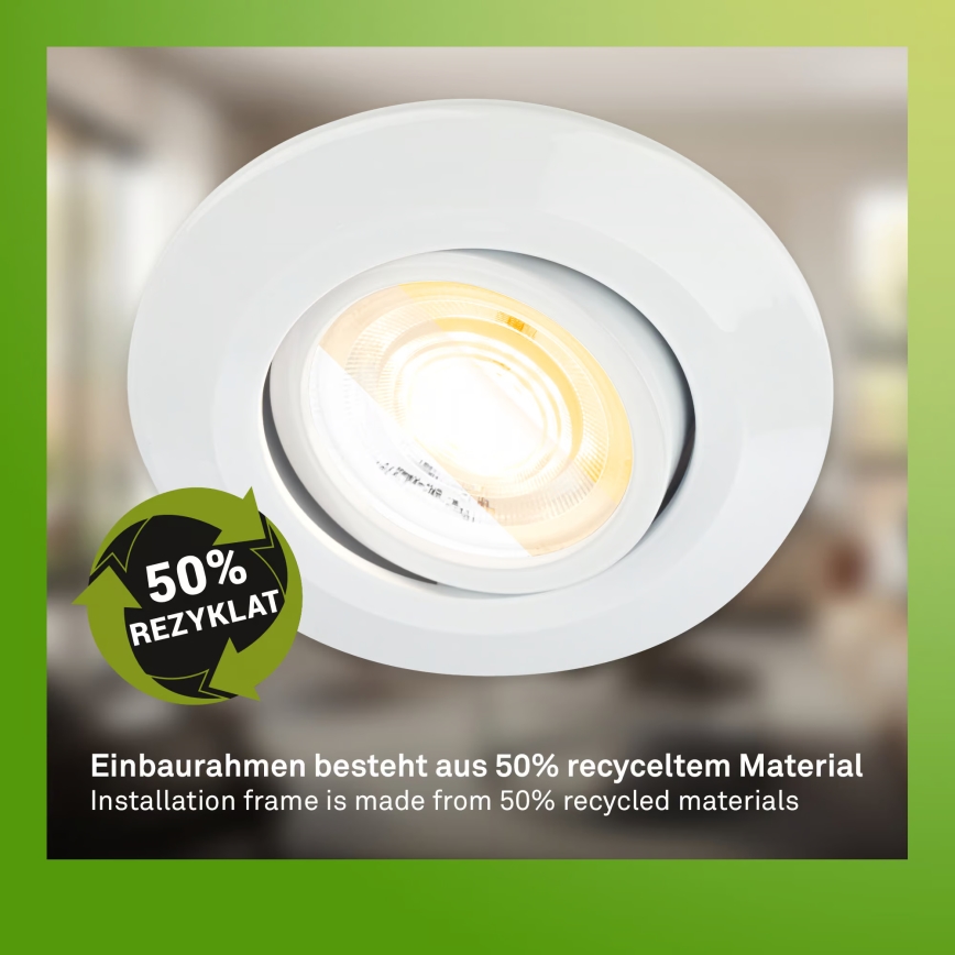 Briloner 7586036 - SET of 3 LED bathroom recessed downlights KLIRA LED/4,9W/230V 2500/3000/4000K IP23 white