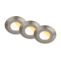 Briloner 7588032 - Set of 3 LED bathroom recessed downlights KLIRA LED/4.9W/230V 2500/3000/4000K IP44 matte chrome