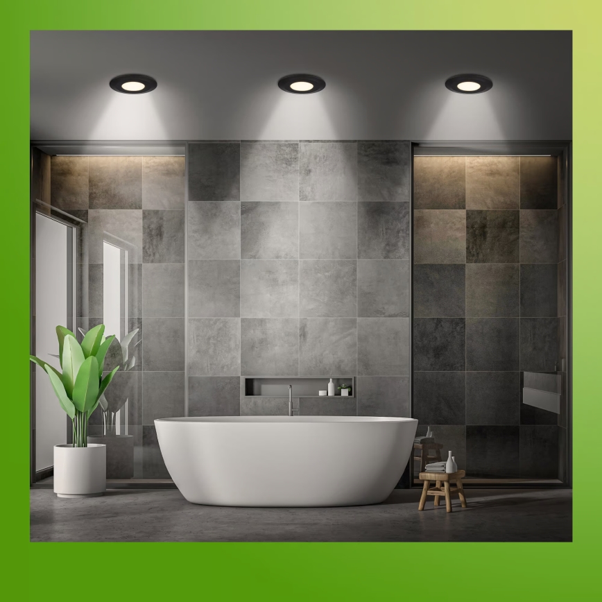 Briloner 7588035 - 3-piece KLIRA LED bathroom recessed downlight set, 4.9W, 230V, switchable 2500/3000/4000K, IP44, black