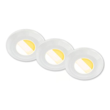 Briloner 7588036 - Set of 3 LED bathroom recessed downlights KLIRA LED/4.9W/230V 2500/3000/4000K IP44 white