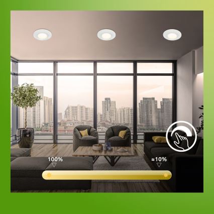 Briloner 7589036 - Set of 3 dimmable LED recessed bathroom downlights KLIRA LED/4,9W/230V 2500/3000/4000K IP44 white