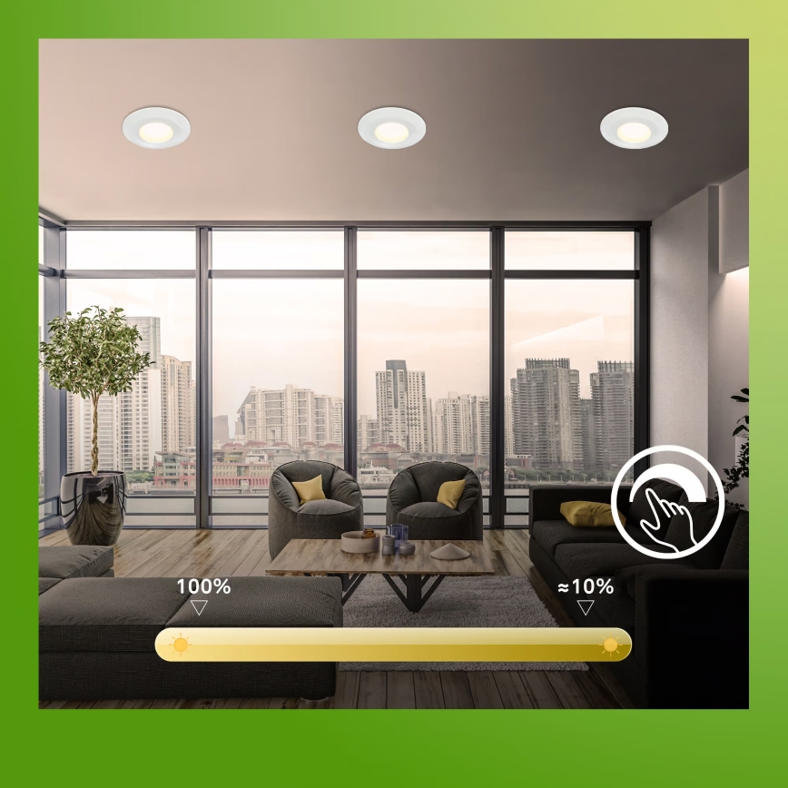 Briloner 7589036 - Set of 3 dimmable LED recessed bathroom downlights KLIRA LED/4,9W/230V 2500/3000/4000K IP44 white