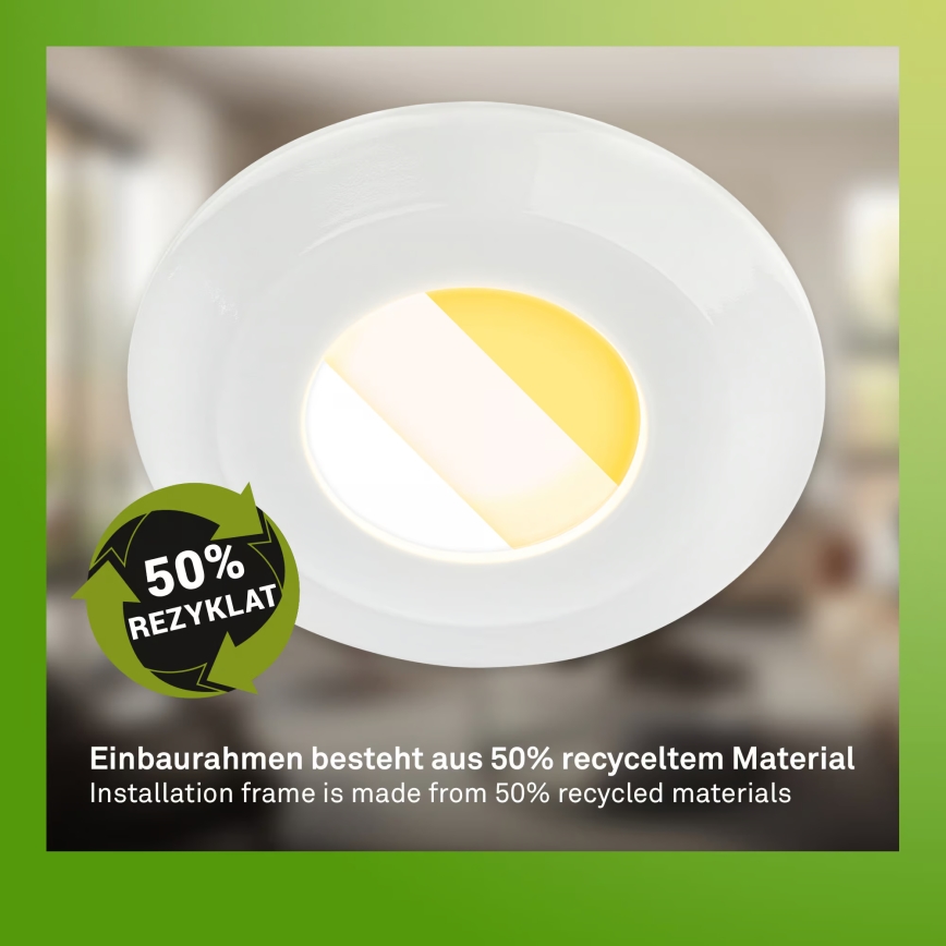 Briloner 7589036 - Set of 3 dimmable LED recessed bathroom downlights KLIRA LED/4,9W/230V 2500/3000/4000K IP44 white