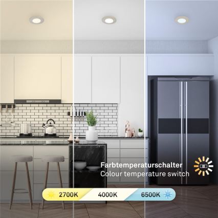 Briloner 7598032 - SET 3x LED Bathroom recessed light LED/4,9W/230V IP44 2700/4000/6500K matte chrome