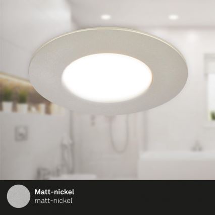 Briloner 7598032 - SET 3x LED Bathroom recessed light LED/4,9W/230V IP44 2700/4000/6500K matte chrome