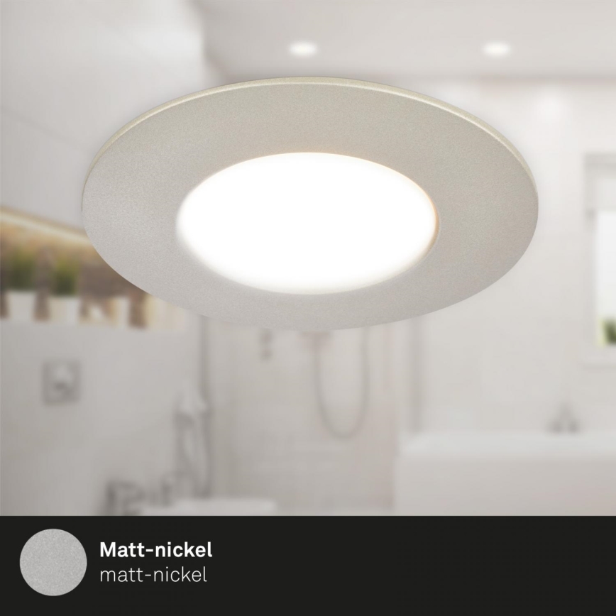 Briloner 7598032 - SET 3x LED Bathroom recessed light LED/4,9W/230V IP44 2700/4000/6500K matte chrome