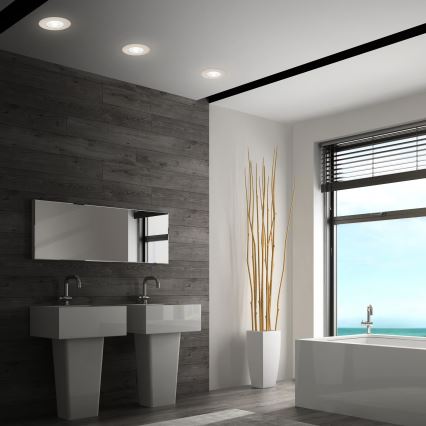 Briloner 7605032 - Set of 3 LED bathroom recessed downlights LED/4.9W/230V 2700/4000/6500K IP44 matte chrome