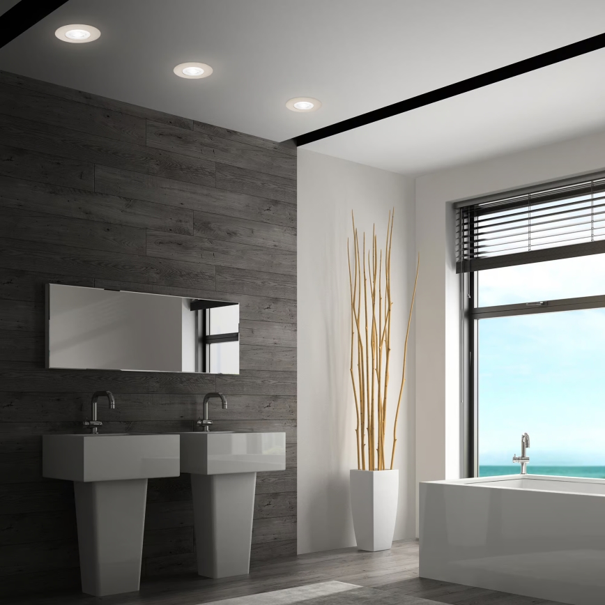 Briloner 7605032 - Set of 3 LED bathroom recessed downlights LED/4.9W/230V 2700/4000/6500K IP44 matte chrome