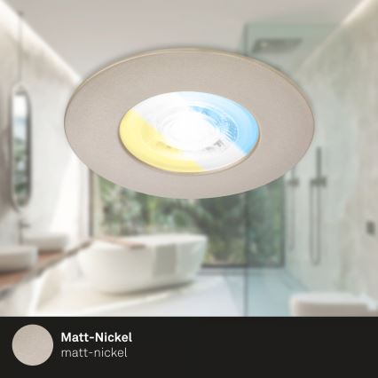 Briloner 7605032 - Set of 3 LED bathroom recessed downlights, 3×LED/4.9W/230V, IP44, matte chrome