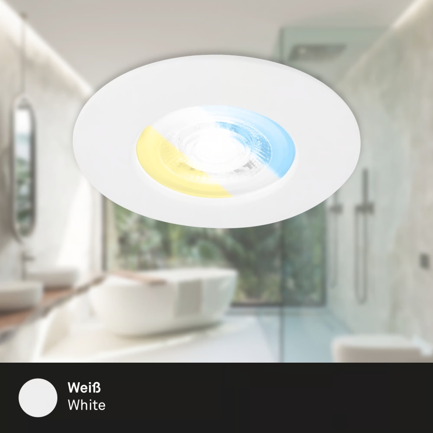 Briloner 7605036 - SET 3xLED Bathroom recessed ceiling light 3xLED/4,9W/230V 2700/4000/6500K IP44 white