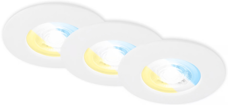 Briloner 7605036 - Set of 3 LED Bathroom Recessed Ceiling Lights, 3xLED/4.9W/230V, IP44, White