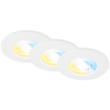 Briloner 7605036 - SET of 3 LED bathroom recessed downlights LED/4,9W/230V 2700/4000/6500K IP44 white