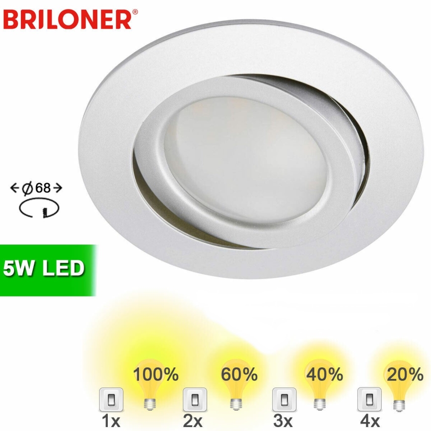 Briloner 8309-019 - LED Dimmable bathroom recessed light LED/5W/230V IP23