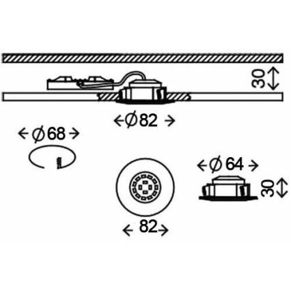 Briloner 8312-019 - Bathroom recessed light LED/5W/230V IP23