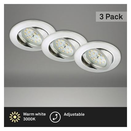Briloner 8312-039 - SET 3x LED Bathroom recessed light LED/5W/230V IP23