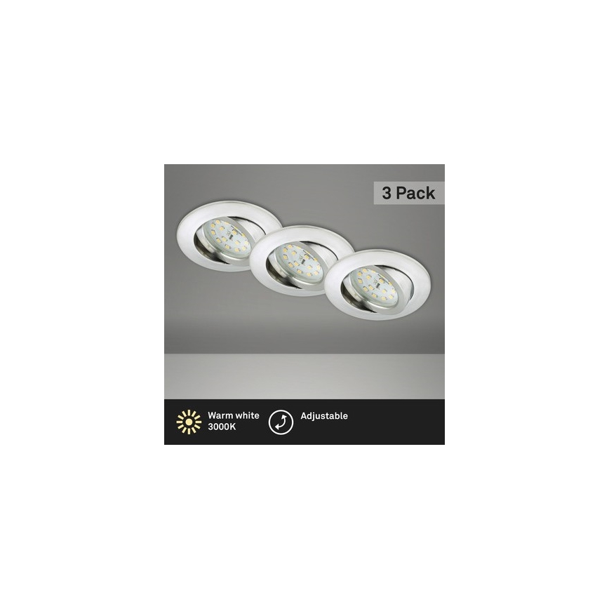 Briloner 8312-039 - SET 3x LED Bathroom recessed light LED/5W/230V IP23