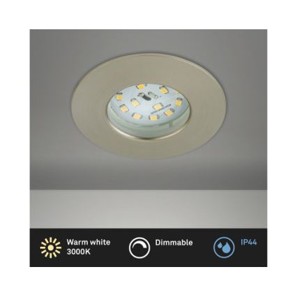 Briloner 8316-012 - LED Dimmable Recessed Bathroom Ceiling Light LED/5.5W/230V IP44 Matte Chrome