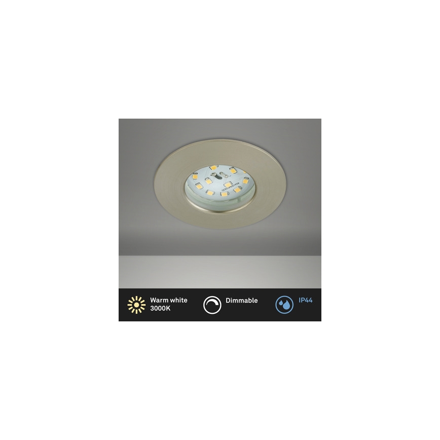 Briloner 8316-012 - LED Dimmable Recessed Bathroom Ceiling Light LED/5.5W/230V IP44 Matte Chrome