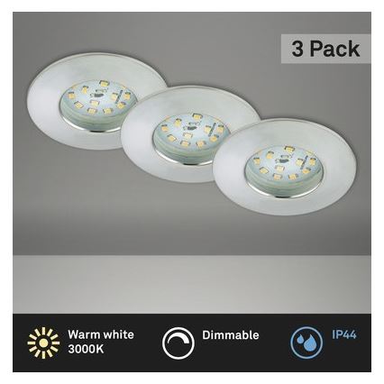Briloner 8316-039-SET 3x LED Dimmable bathroom recessed light LED/5,5W/230V IP44