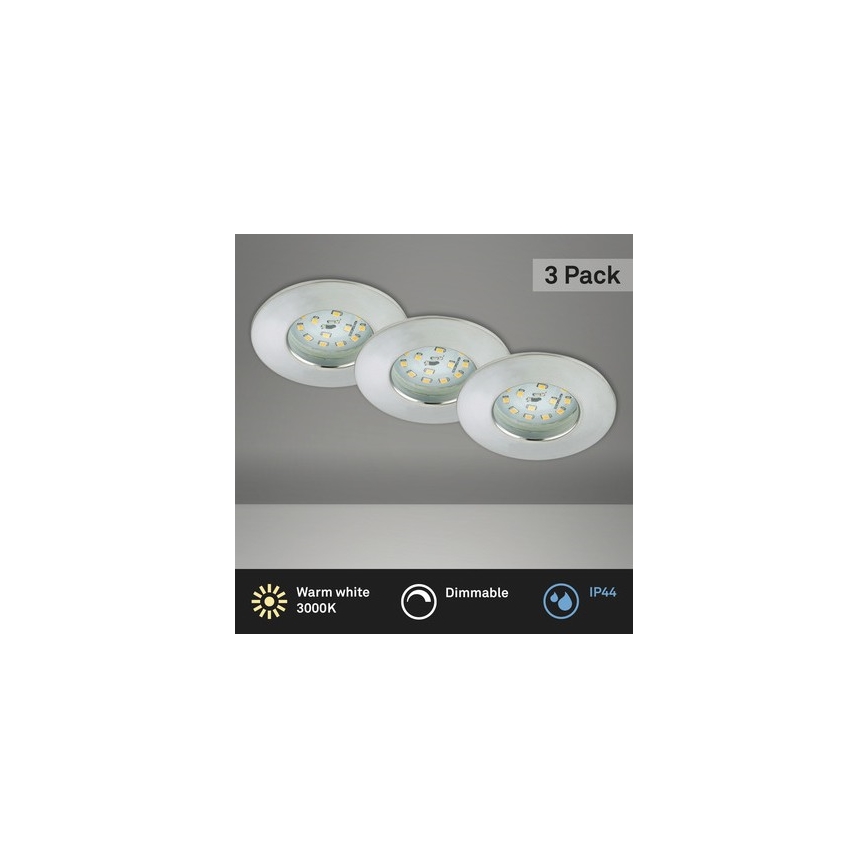 Briloner 8316-039-SET 3x LED Dimmable bathroom recessed light LED/5,5W/230V IP44