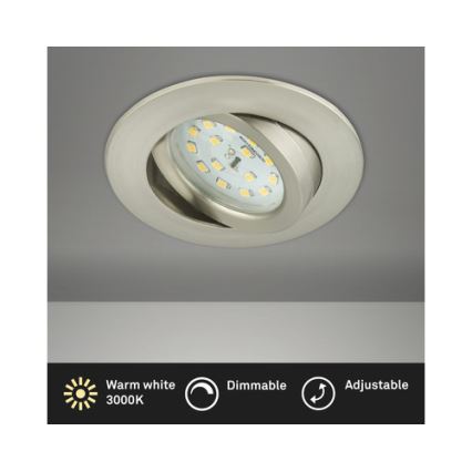 Briloner 8317-012 - Dimmable LED bathroom recessed downlight LED/5.5W/230V IP23 matte chrome