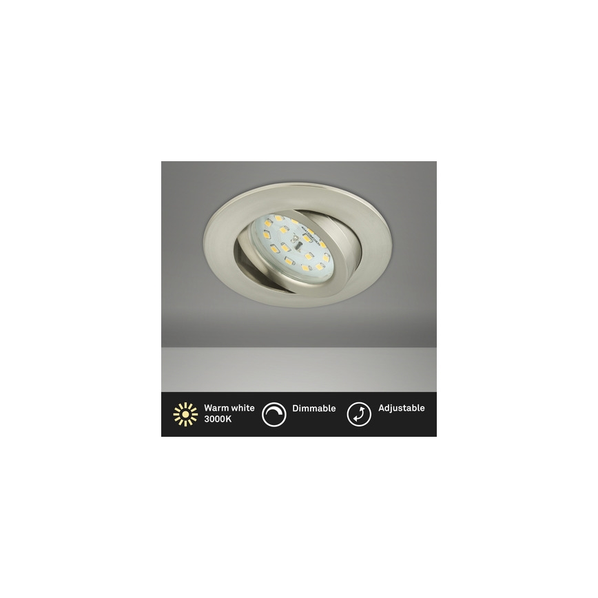 Briloner 8317-012 - Dimmable LED bathroom recessed downlight LED/5.5W/230V IP23 matte chrome