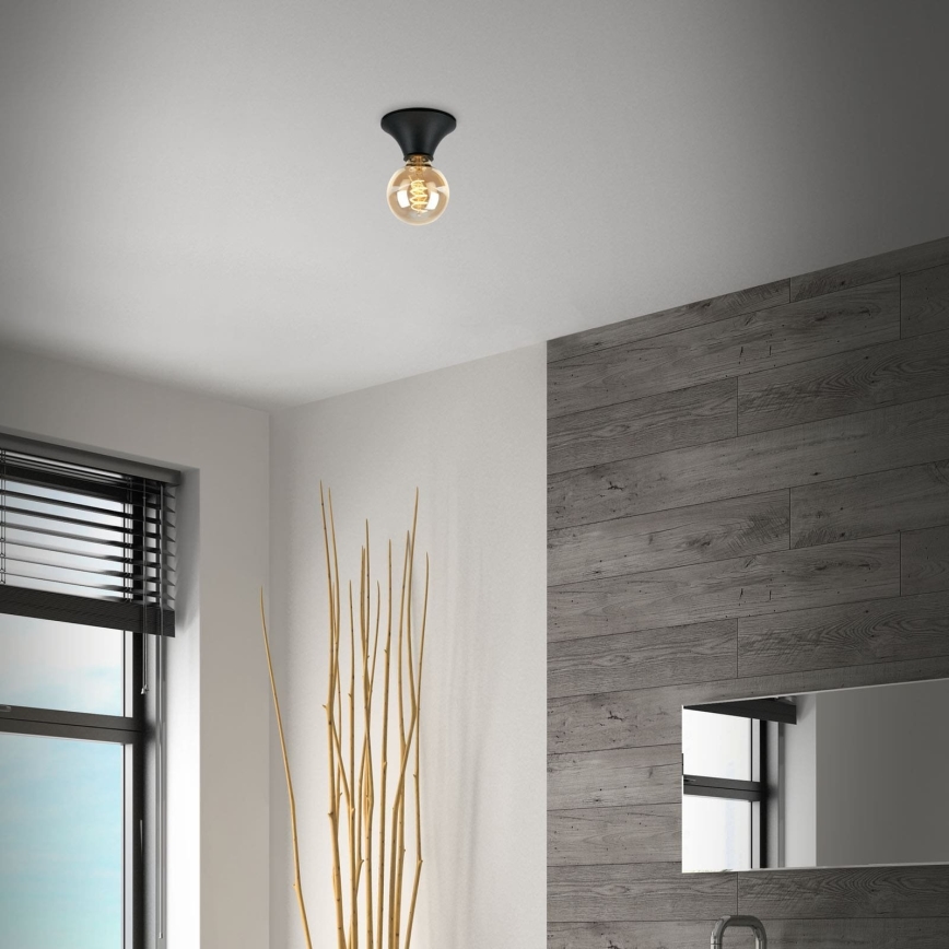 Briloner - Bathroom ceiling light 1xE27/10W/230V IP44 black