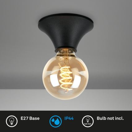 Briloner - Bathroom ceiling light 1xE27/10W/230V IP44 black