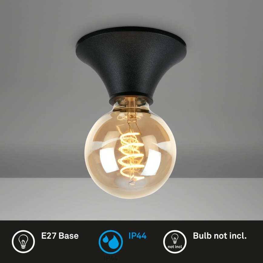 Briloner - Bathroom ceiling light 1xE27/10W/230V IP44 black