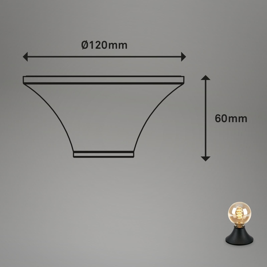 Briloner - Bathroom ceiling light 1xE27/10W/230V IP44 black