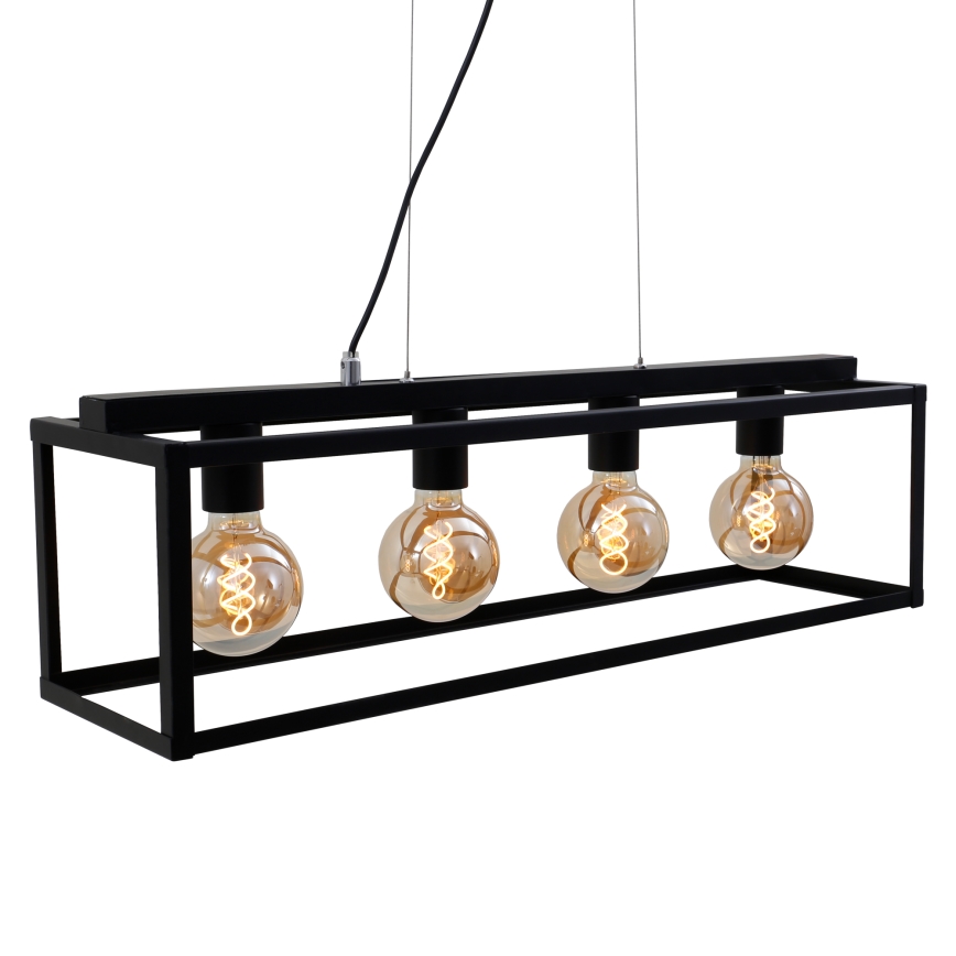 Briloner - Chandelier on a string BLACK STEEL 4xE27/40W/230V