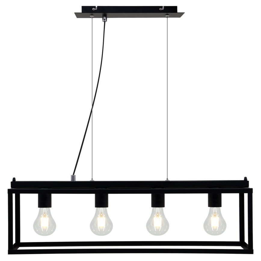 Briloner - Chandelier on a string BLACK STEEL 4xE27/40W/230V