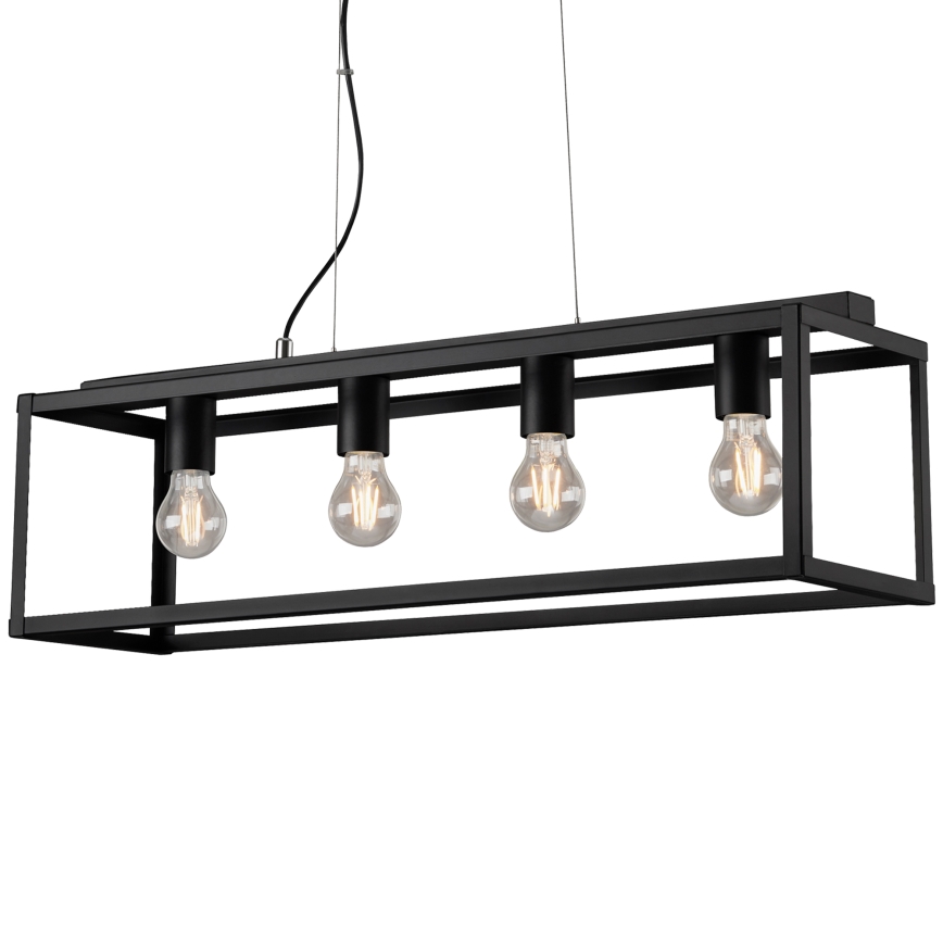 Briloner - Chandelier on a string BLACK STEEL 4xE27/40W/230V