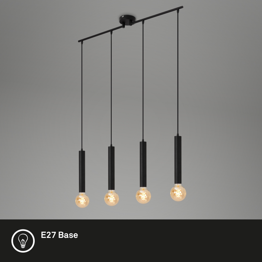 Briloner - Chandelier on a string LONGA 4xE27/60W/230V black