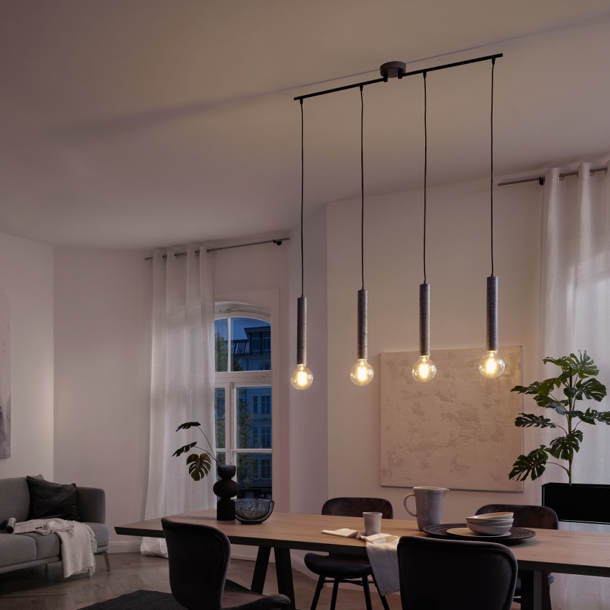 Briloner - Chandelier on a string LONGA 4xE27/60W/230V silver