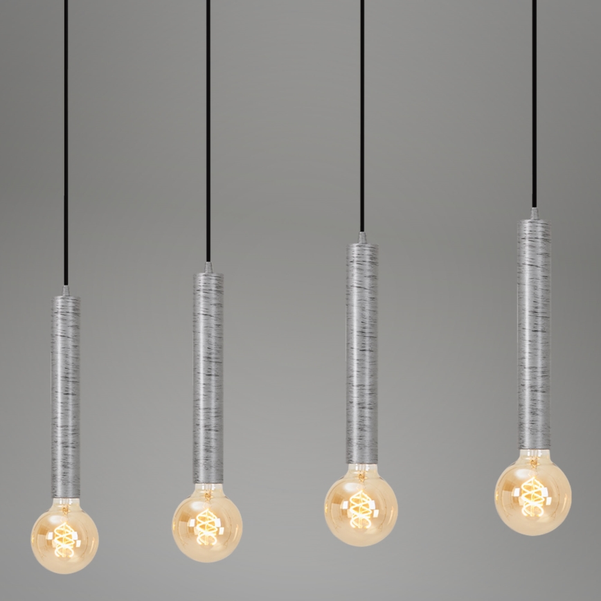 Briloner - Chandelier on a string LONGA 4xE27/60W/230V silver