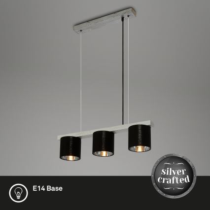 Briloner - Chandelier on a string LURI 3xE14/25W/230V rubber tree