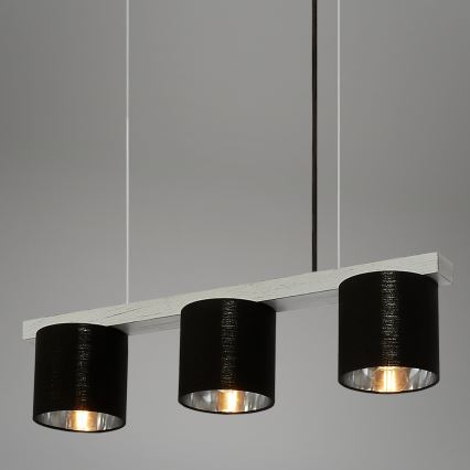 Briloner - Chandelier on a string LURI 3xE14/25W/230V rubber tree