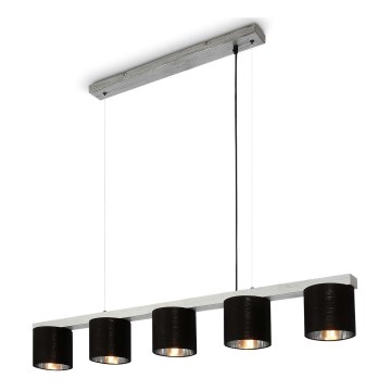 Briloner - Chandelier on a string LURI 5xE14/25W/230V rubber tree