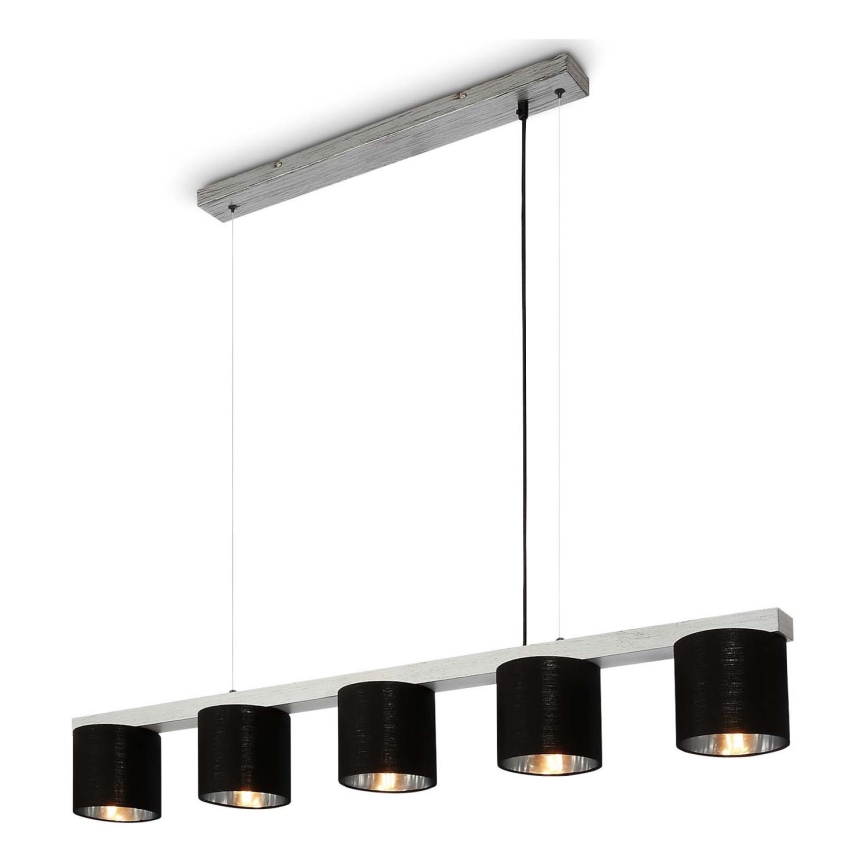 Briloner - Chandelier on a string LURI 5xE14/25W/230V rubber tree