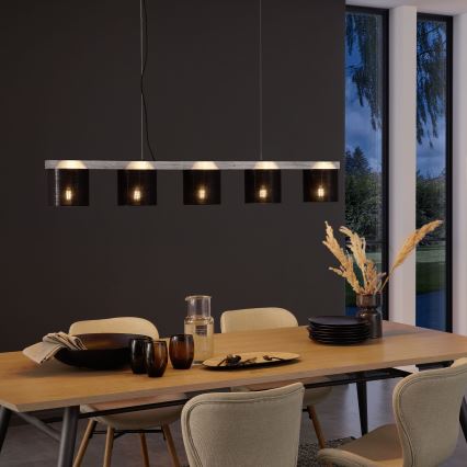Briloner - Chandelier on a string LURI 5xE14/25W/230V rubber tree