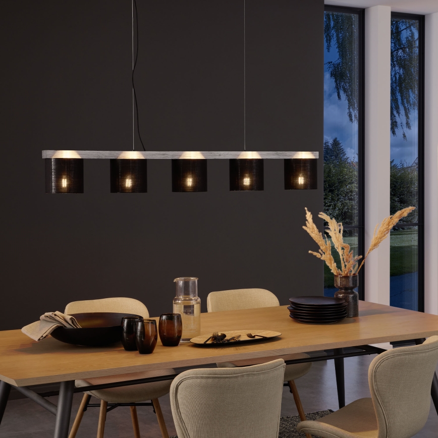 Briloner - Chandelier on a string LURI 5xE14/25W/230V rubber tree