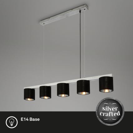 Briloner - Chandelier on a string LURI 5xE14/25W/230V rubber tree