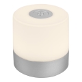 Briloner - Dimmable rechargeable touch-controlled outdoor table lamp LED/2W/5V 2700K IP44 1200 mAh matte chrome