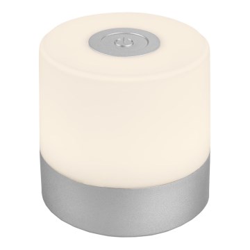 Briloner - Dimmable rechargeable touch-controlled outdoor table lamp LED/2W/5V 2700K IP44 1200 mAh matte chrome